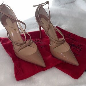 Christian Louboutin Tan Fliketta Pumps AUTHENTIC